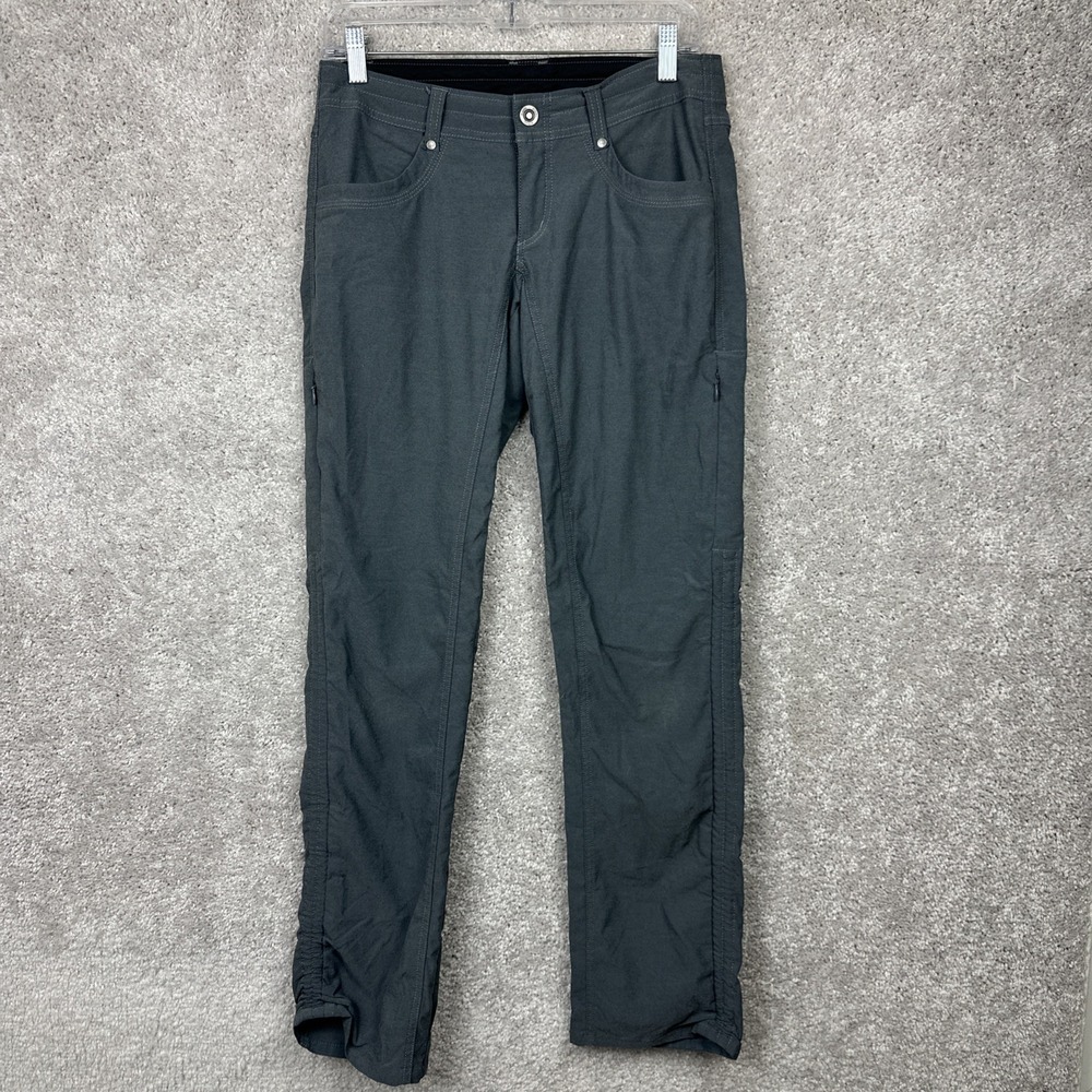 Kuhl Trekr Pants Hiking Outdoor Style 6235 Size 4 Reg Dark‎ Gray Nylon Blend
